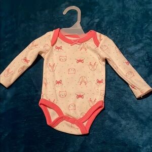 Adorable Cream and Pink Baby Onesie